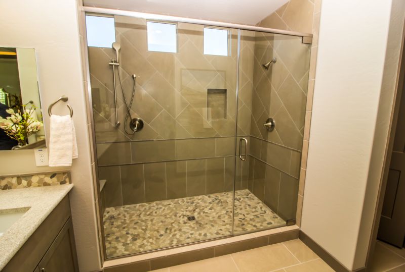 Contemporary Bathroom with Glass Enclosure